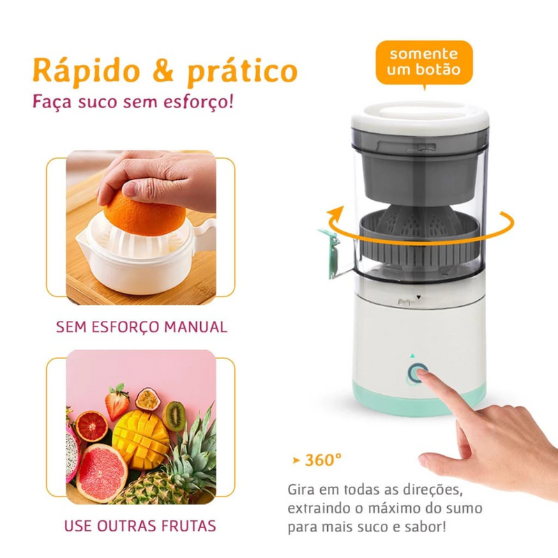 Espremedor de Frutas Portátil Ultra Boost com 30% OFF + Picador de Legumes Grátis!