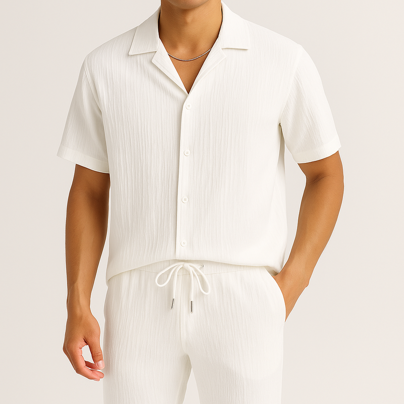 Compre 1 e Leve 2 - Conjunto Masculino Camisa e Calça Moda Verão + Relógio Grátis | Últimas Unidades!