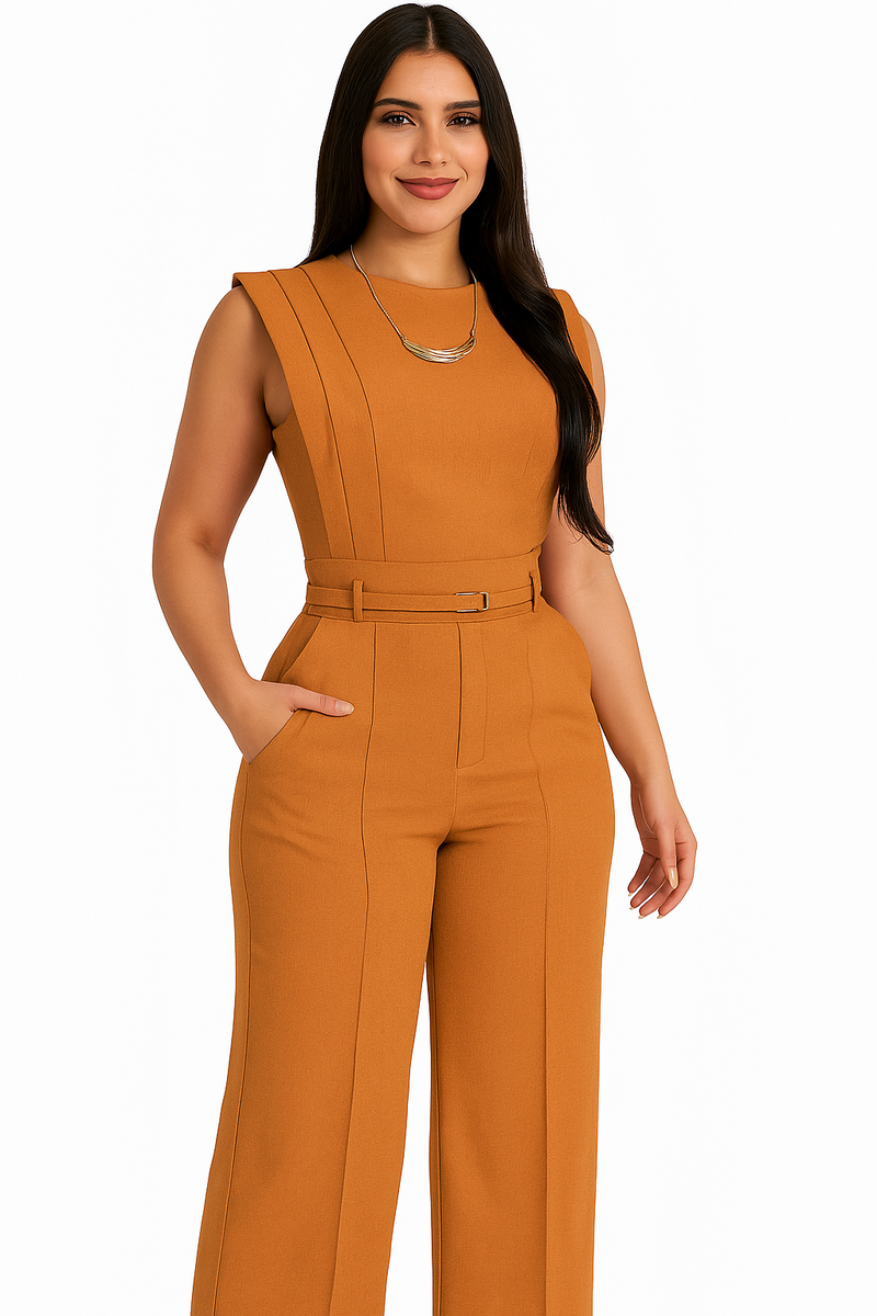 Conjunto Feminino Blusa Estruturada e Calça de Cintura Alta