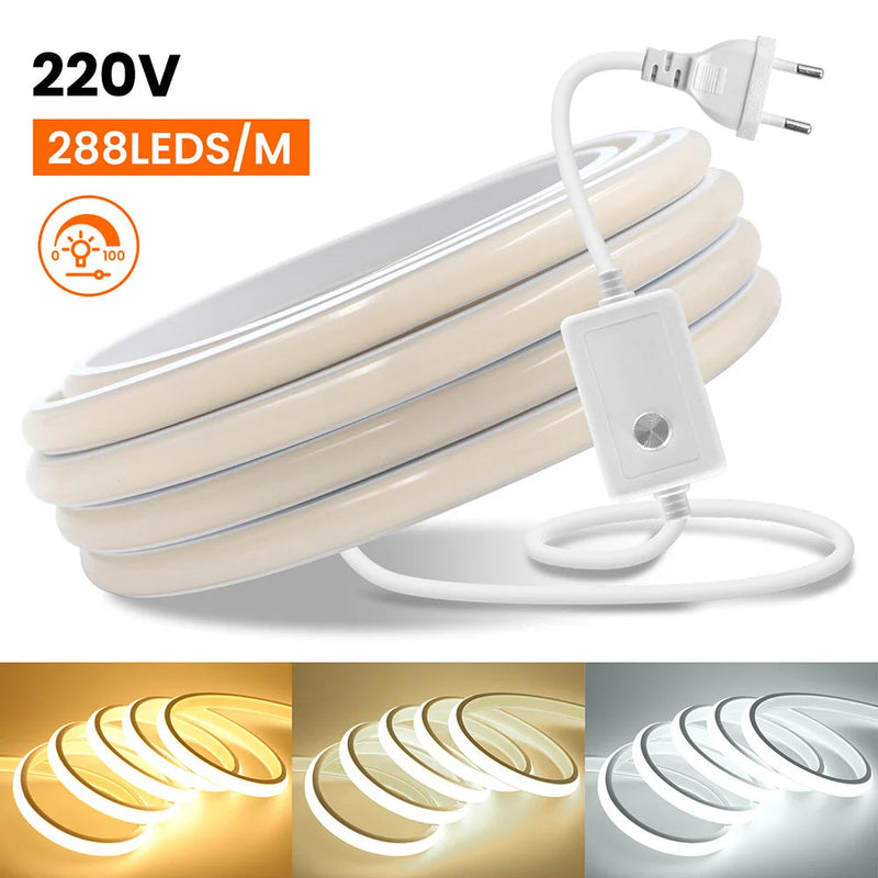 Fita de LED à Prova D'Água com Ajuste de Brilho da Luz (Dimmer)