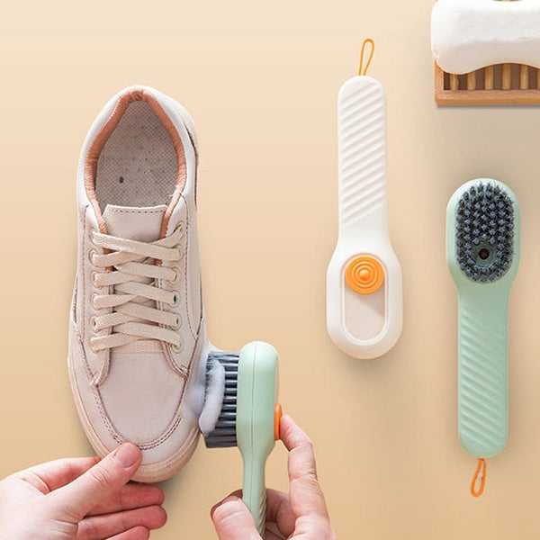 Escova de Limpeza de Sapatos com Dispenser Reservatório para Sabão